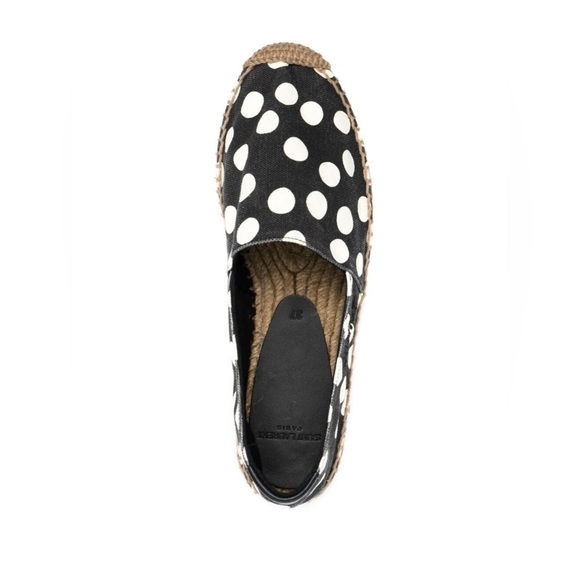 NEW IN BOX Authentic Yves Saint Laurent Embroidered Polka Dot Espadrilles - Picture 2 of 11